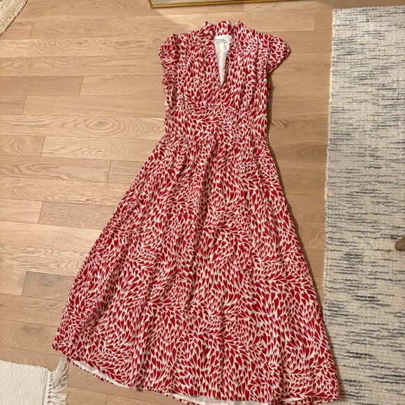Reformation Alisa Heart Print Midi Dress Size 6 - Picture 4 of 6